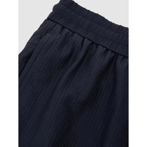 REISS Ajay Seersucker Drawstring Shorts in Navy